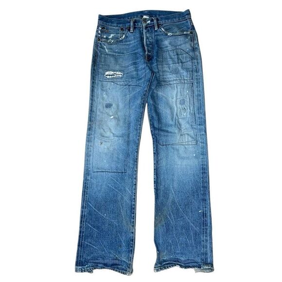 Vintage RRL Japanese Selvedge Denim Hillside Patchwork Straight Leg Jeans 29x32 - Picture 1 of 16